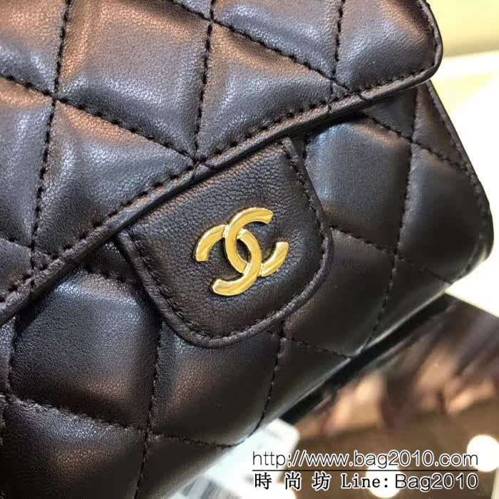 CHANEL香奈兒 經典系列 CF短三折錢包 後面有零錢包 荔枝紋頭層牛皮 82288  DJC3129